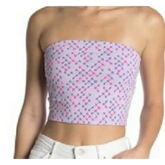 BP. Nordstrom Purple Cropped Tube Top Geo Print Size LARGE - Picture 1 of 10
